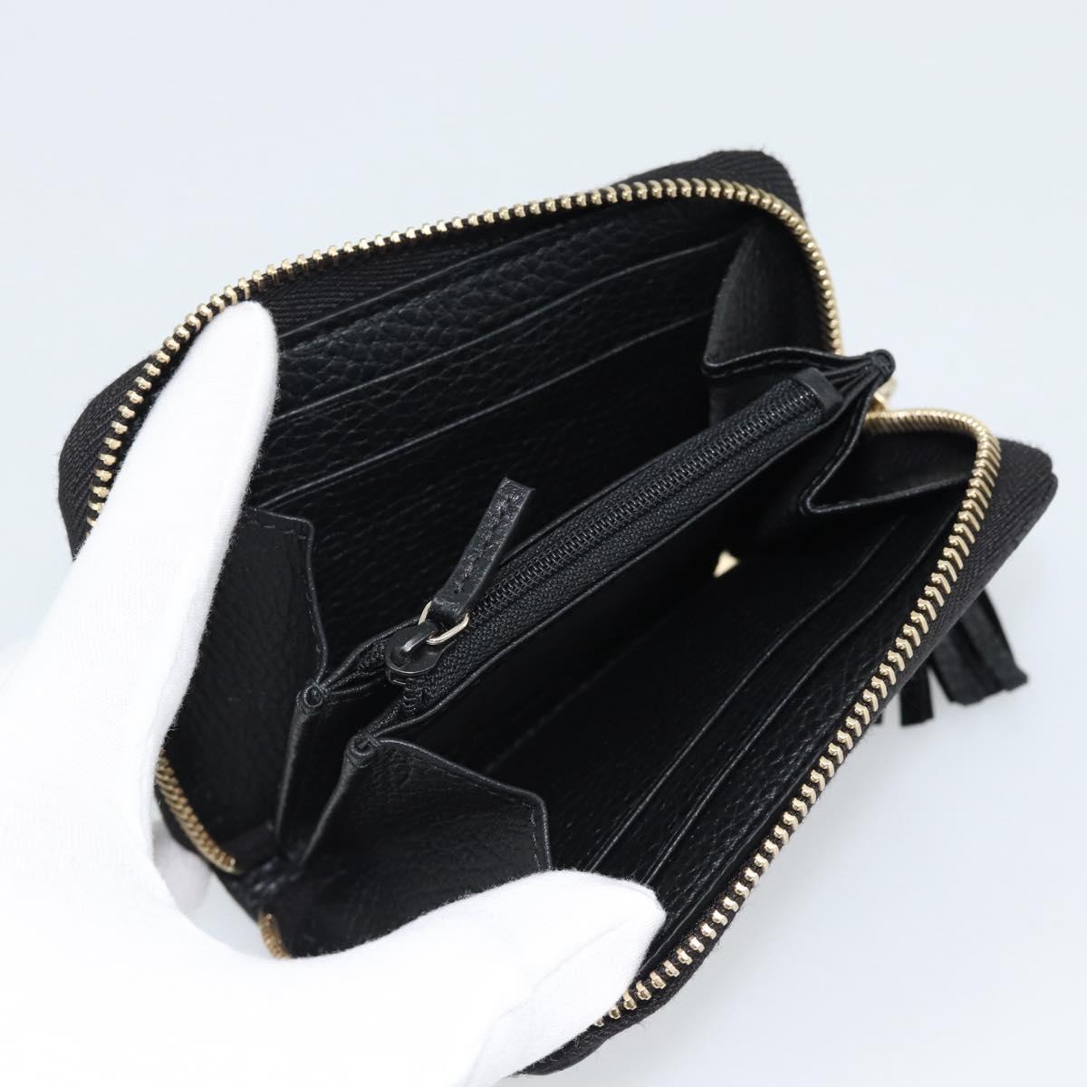 GUCCI Soho Coin Purse Leather Outlet Black Gold 598009 Auth 183123M