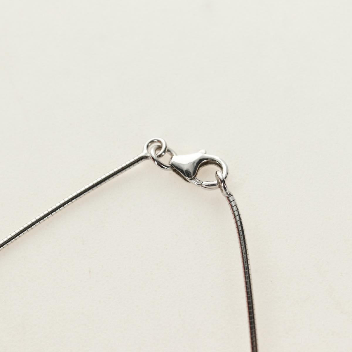 HERMES Cage De H H Cube Necklace metal Silver Auth 183125V