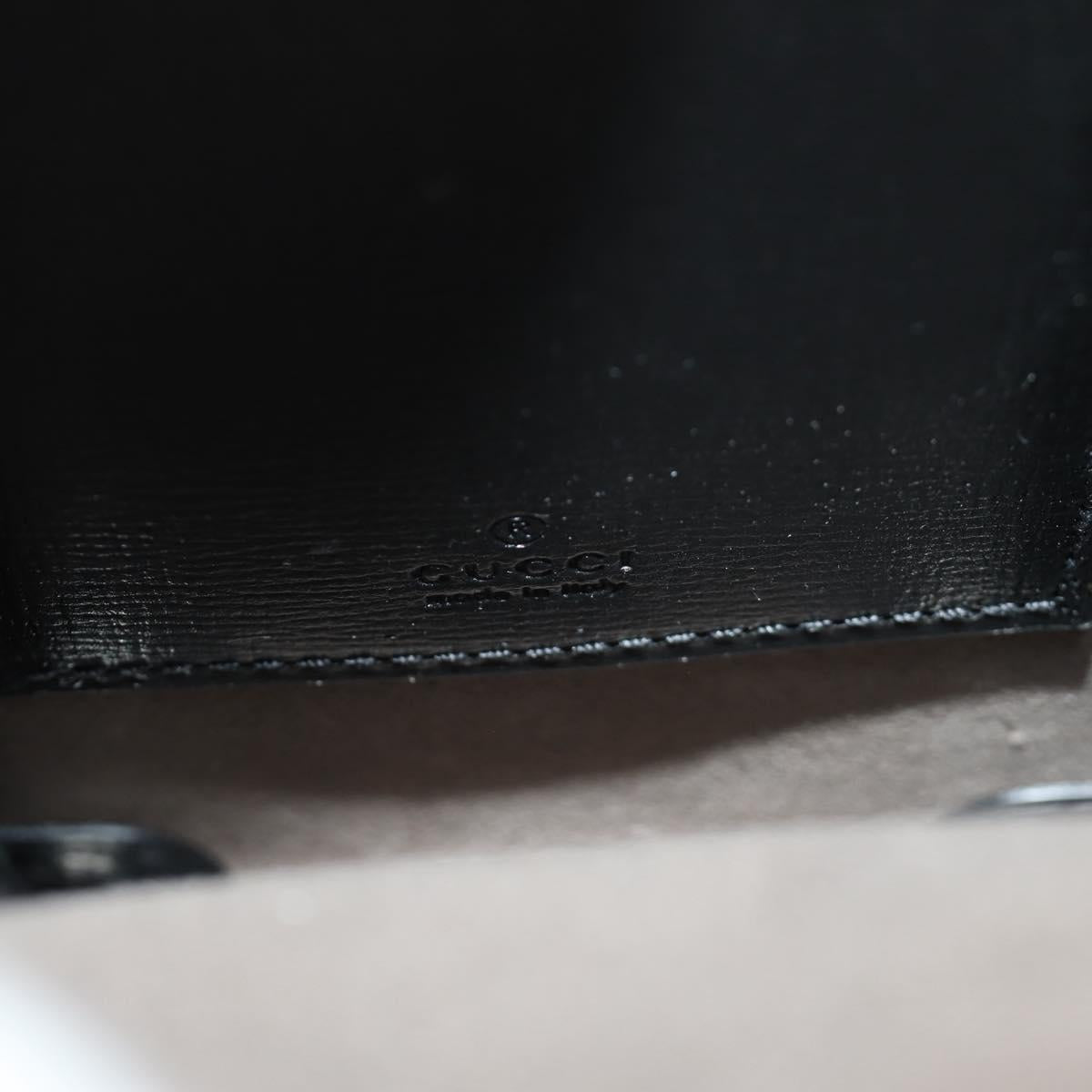 GUCCI GG Supreme Shoulder Bag PVC Black Silver 724351 Auth 183126M