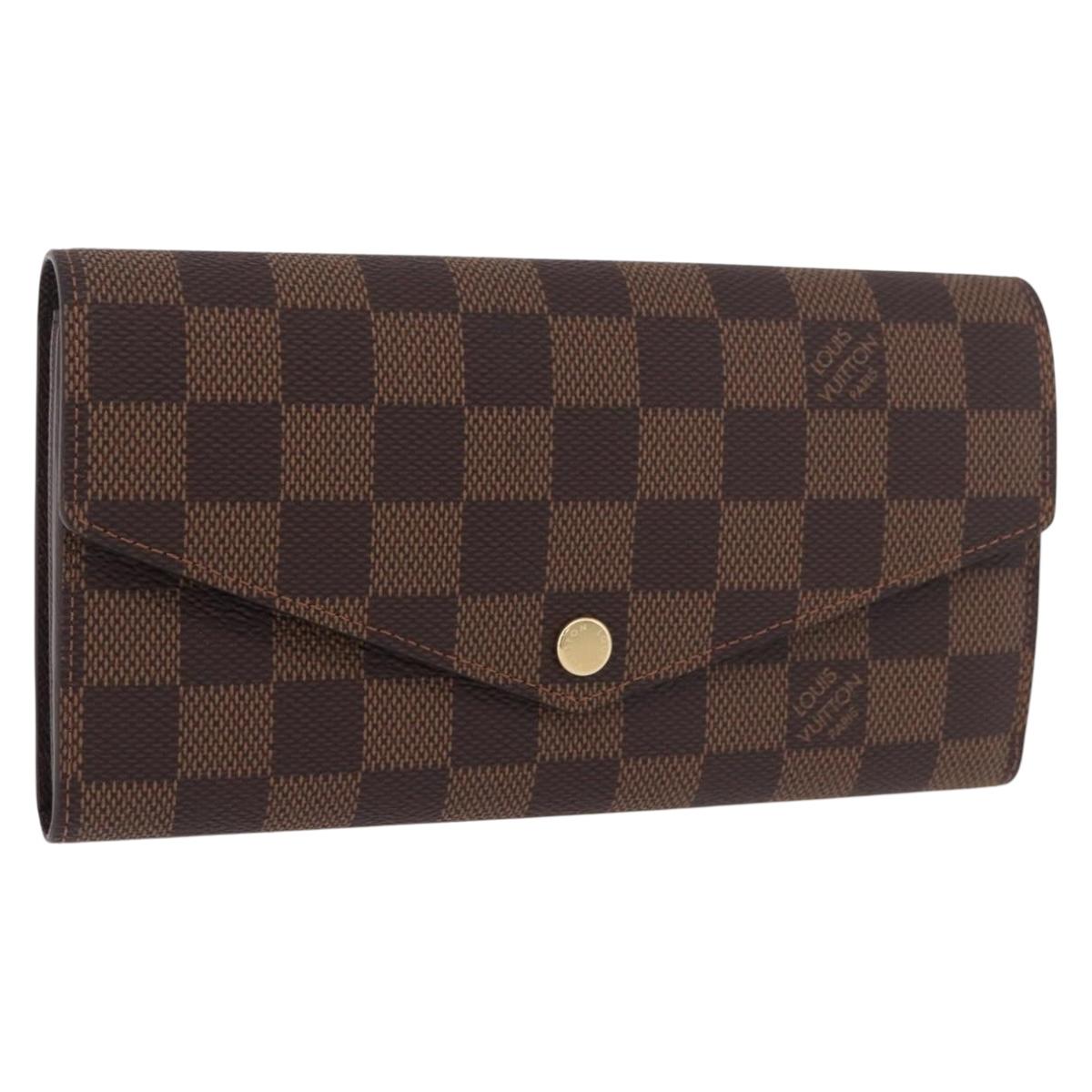 LOUIS VUITTON Damier Ebene Portefeuille Sarah Long Wallet N60491 Auth 183129SV