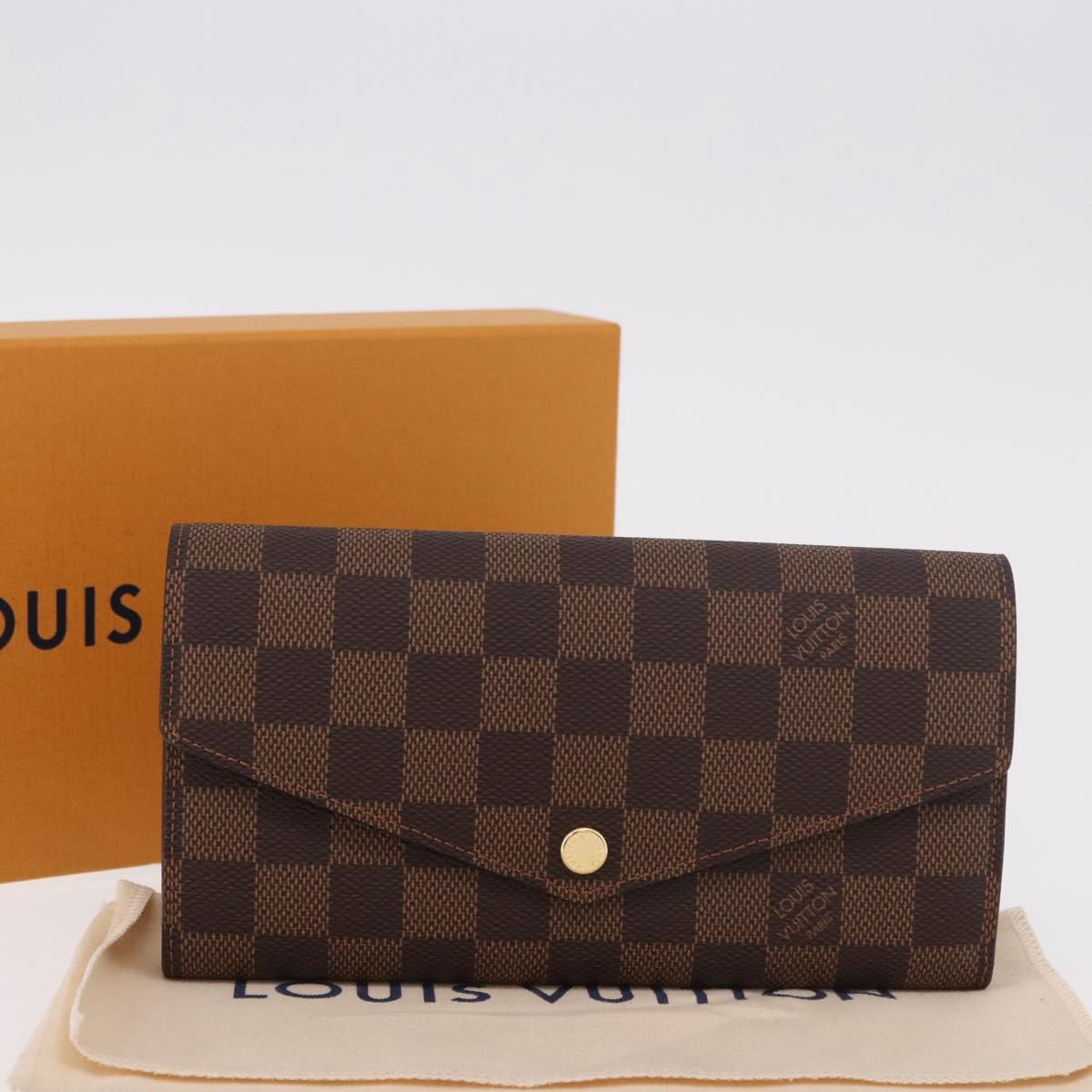 LOUIS VUITTON Damier Ebene Portefeuille Sarah Long Wallet N60491 Auth 183129SV