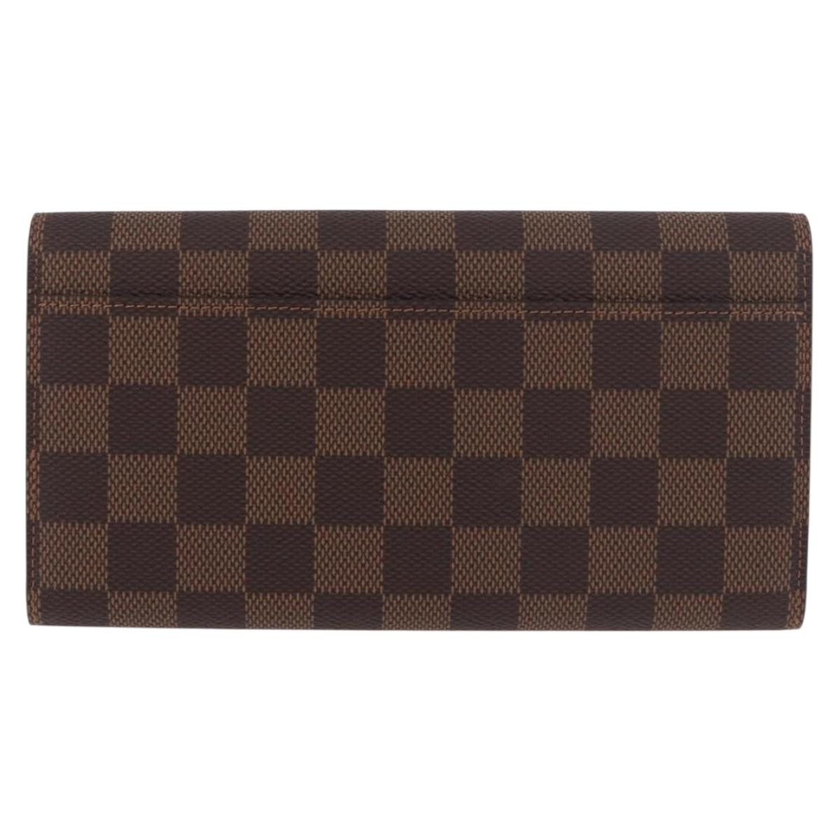 LOUIS VUITTON Damier Ebene Portefeuille Sarah Long Wallet N60491 Auth 183129SV