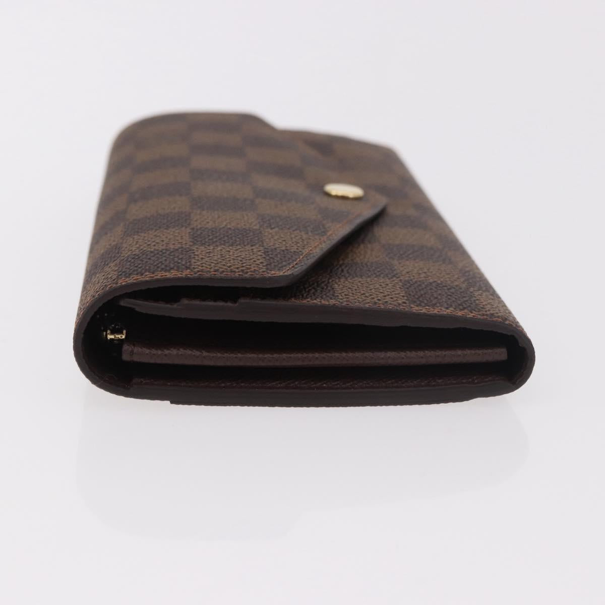LOUIS VUITTON Damier Ebene Portefeuille Sarah Long Wallet N60491 Auth 183129SV