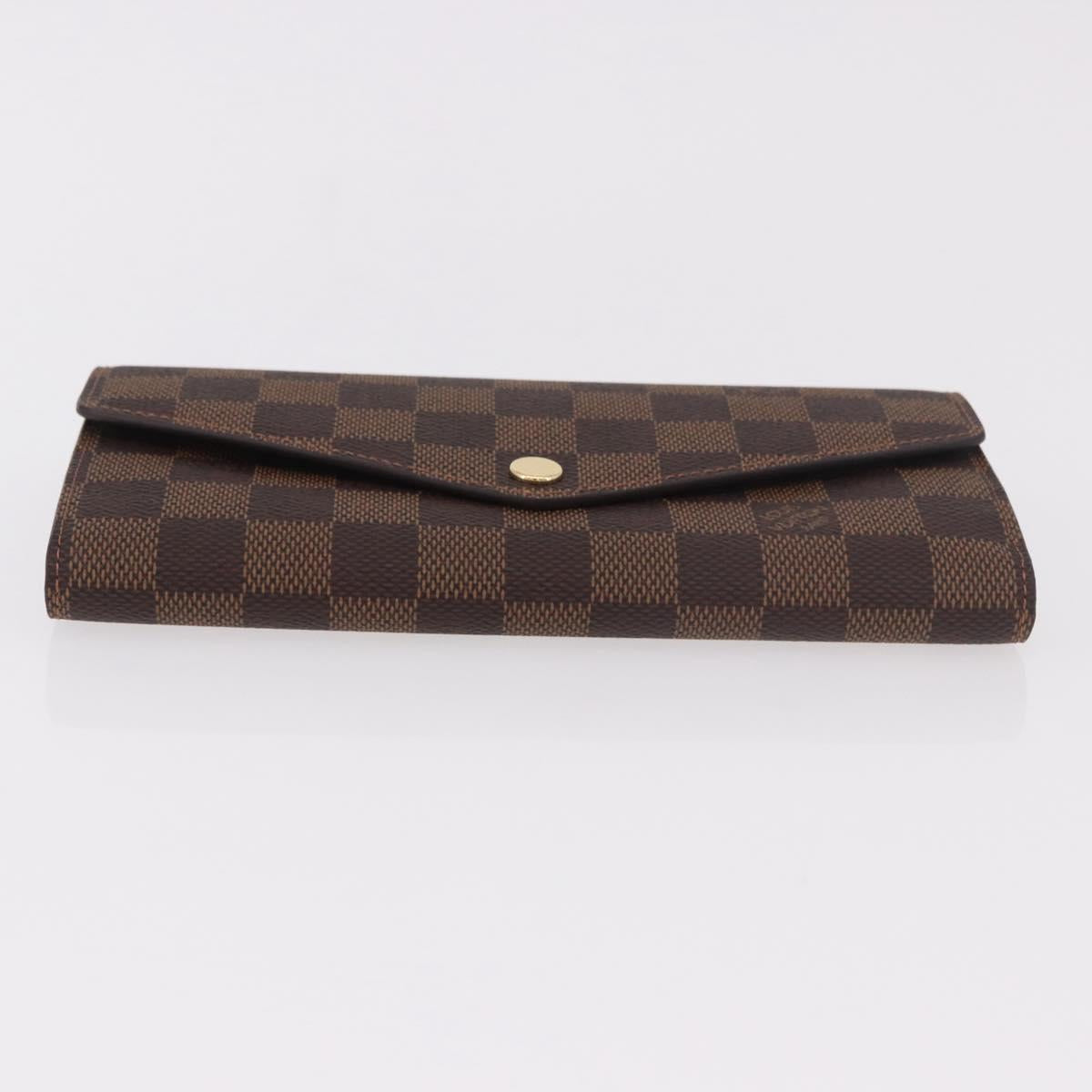 LOUIS VUITTON Damier Ebene Portefeuille Sarah Long Wallet N60491 Auth 183129SV