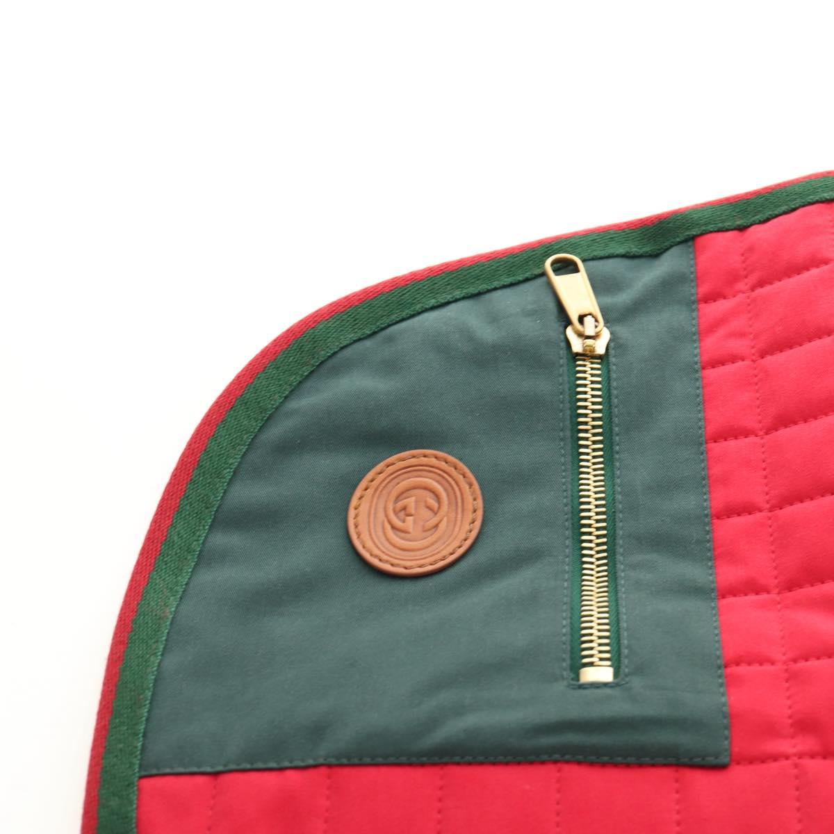 GUCCI Pet Coat Web Sherry Line Cotton Red Green Auth 183133M