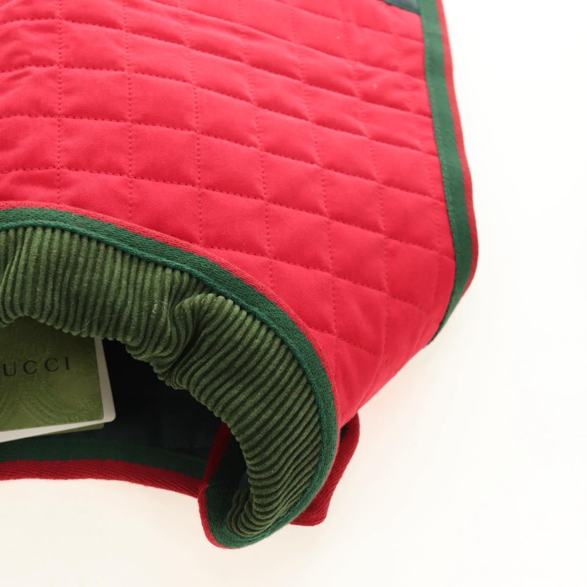 GUCCI Pet Coat Web Sherry Line Cotton Red Green Auth 183133M