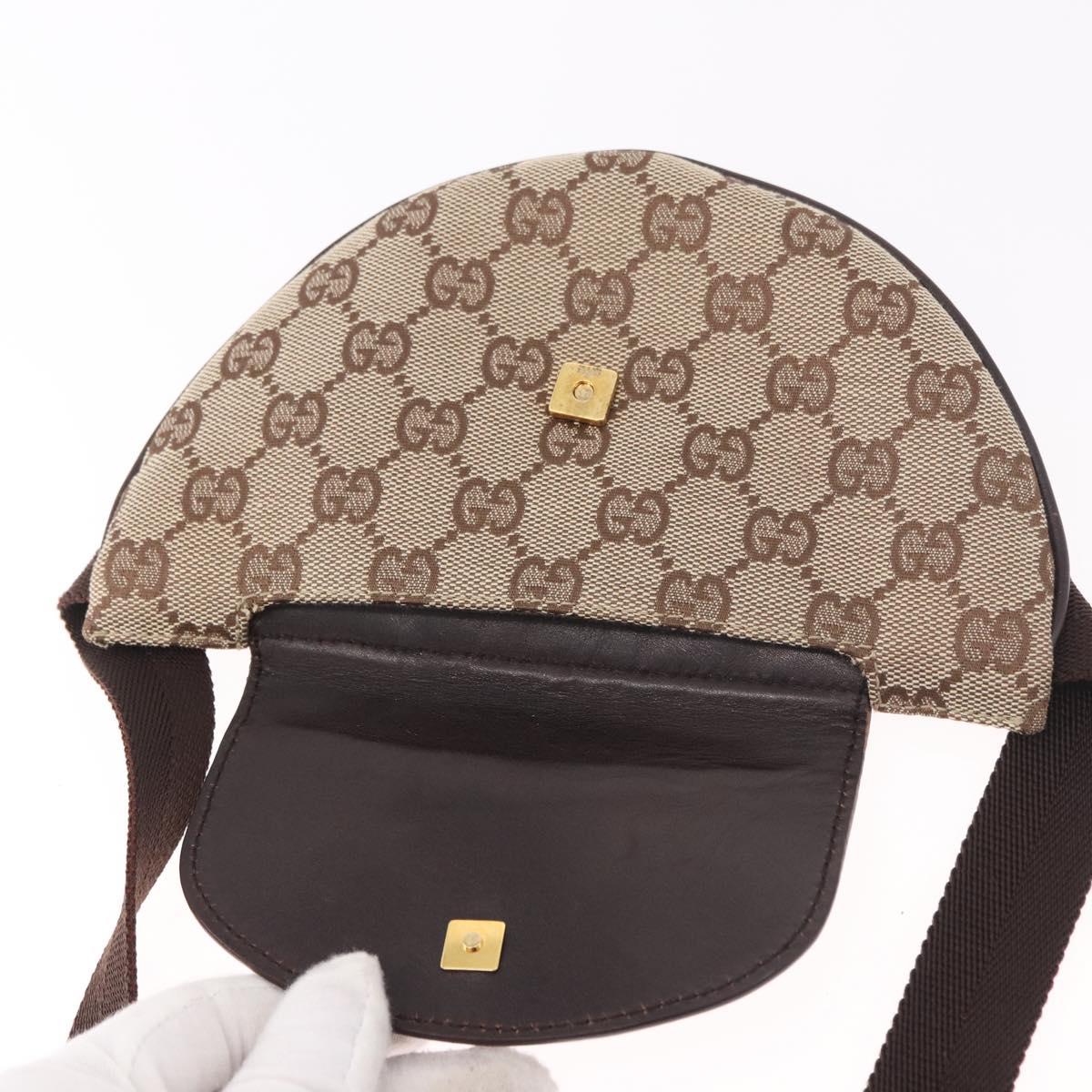 GUCCI GG Canvas Waist bag Beige Gold 106688 Auth 183136A