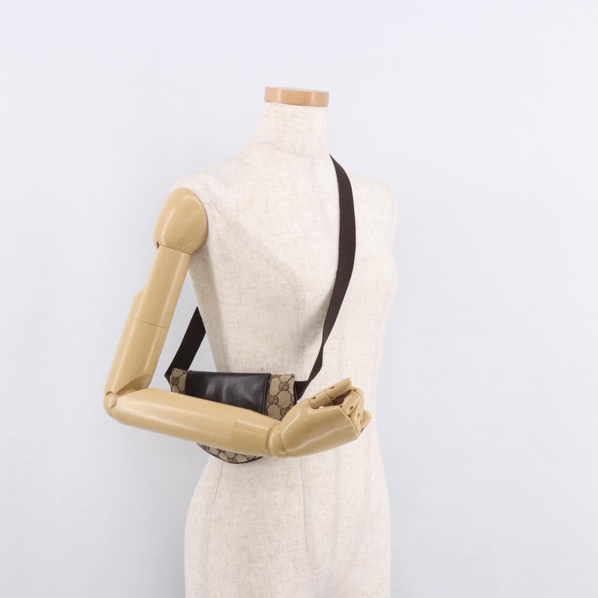 GUCCI GG Canvas Waist bag Beige Gold 106688 Auth 183136A
