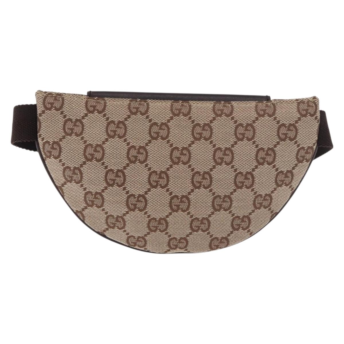 GUCCI GG Canvas Waist bag Beige Gold 106688 Auth 183136A