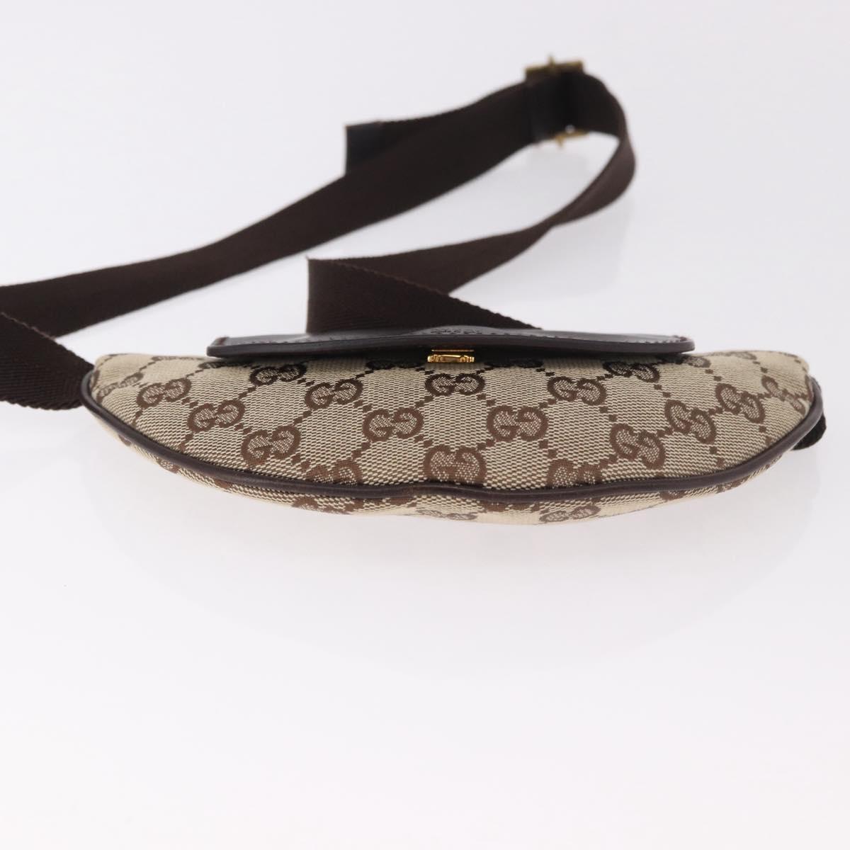 GUCCI GG Canvas Waist bag Beige Gold 106688 Auth 183136A