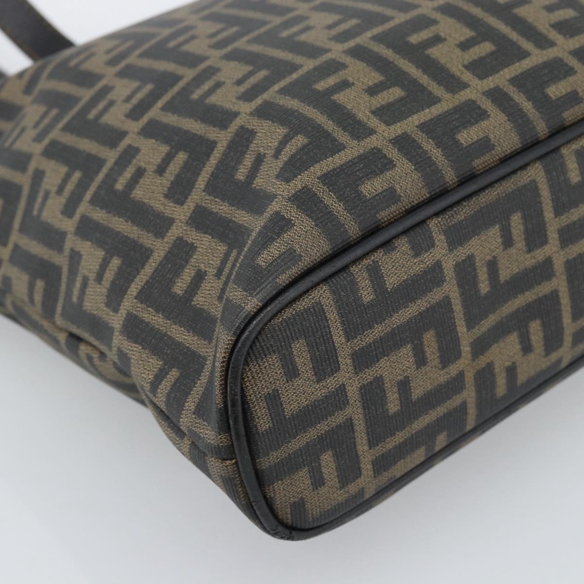 FENDI Zucca Canvas Tote Bag PVC Black Black Auth 183140A