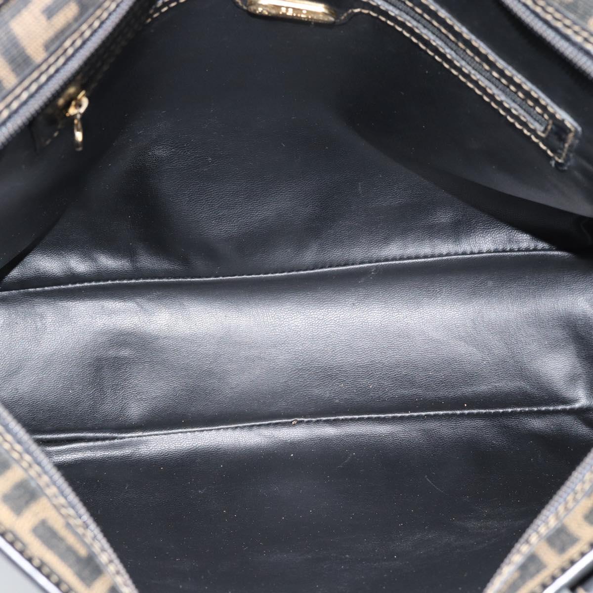 FENDI Zucca Canvas Tote Bag PVC Black Black Auth 183140A