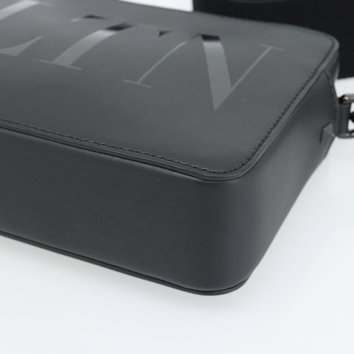 VALENTINO Shoulder Bag Leather Black Auth 183142M