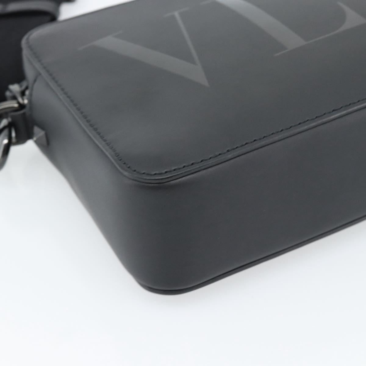 VALENTINO Shoulder Bag Leather Black Auth 183142M
