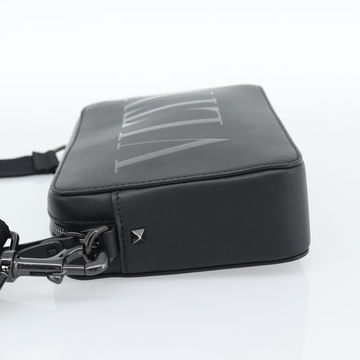VALENTINO Shoulder Bag Leather Black Auth 183142M