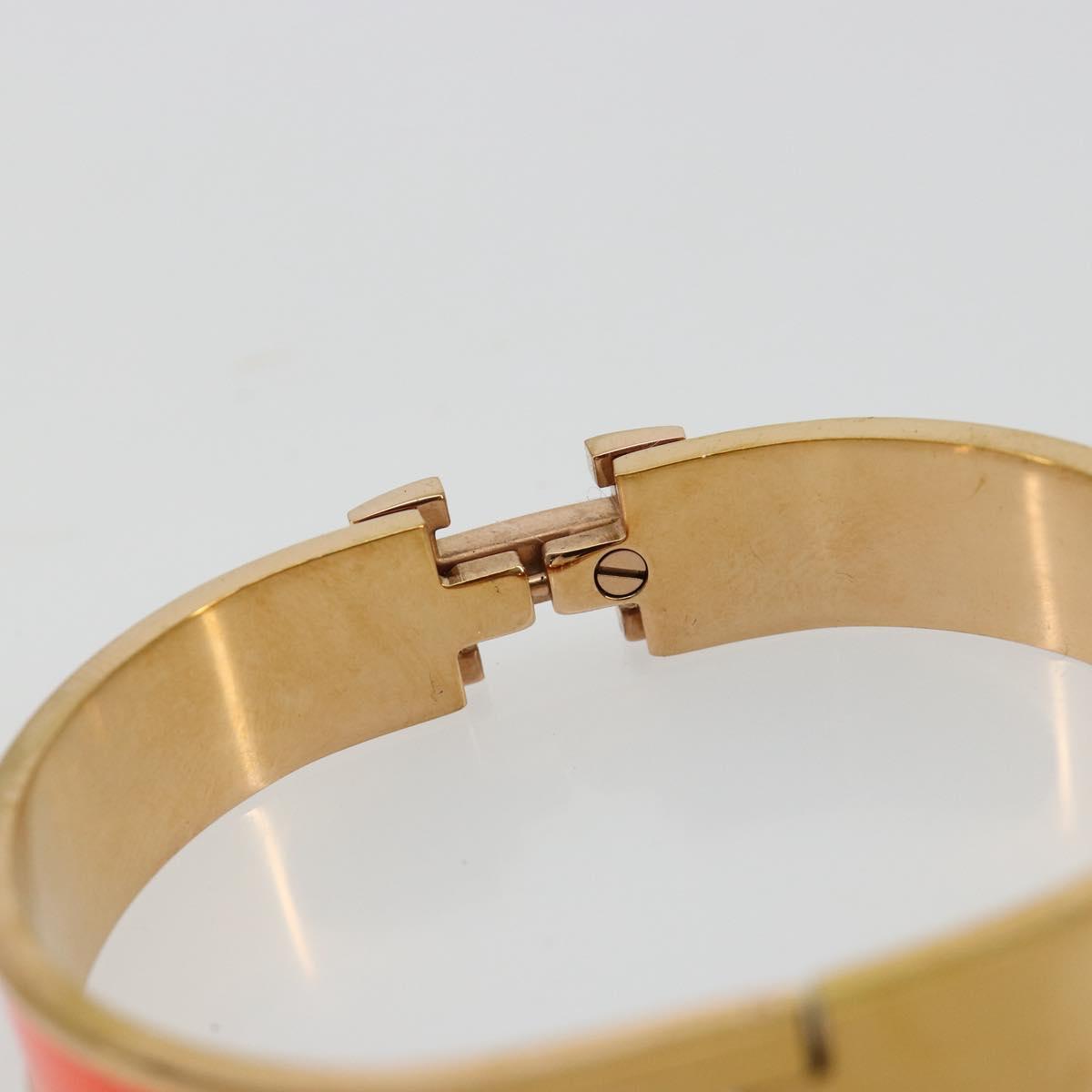 HERMES Click H Bracelet metal Orange Auth 183145