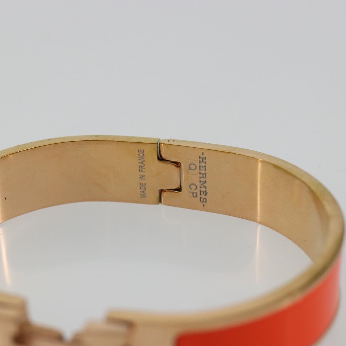 HERMES Click H Bracelet metal Orange Auth 183145