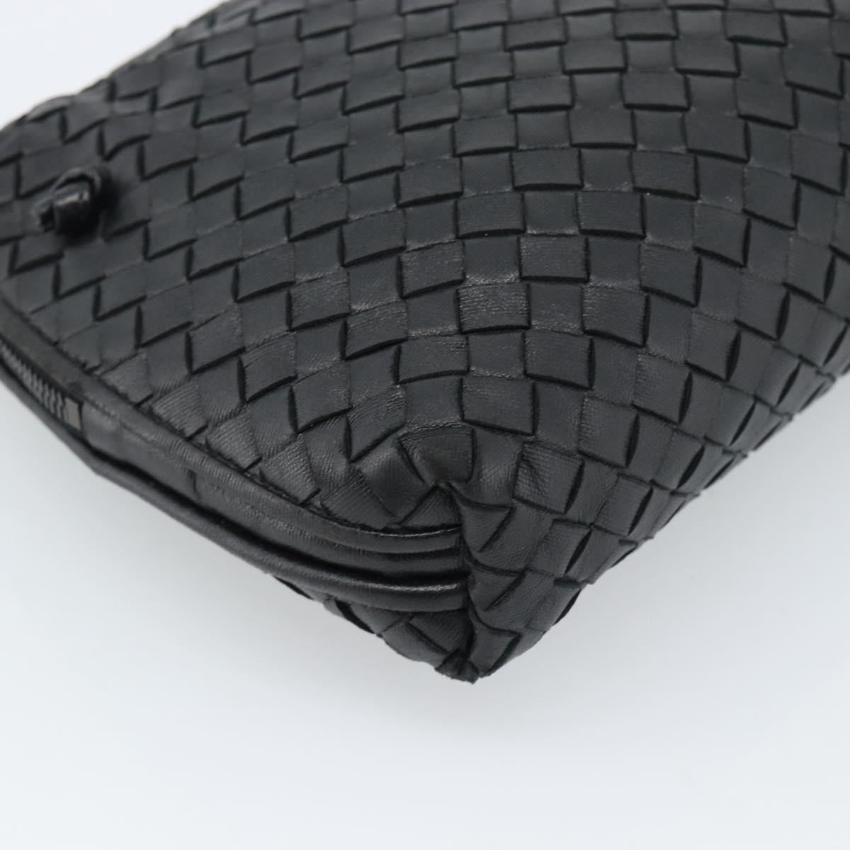 BOTTEGA VENETA INTRECCIATO Shoulder Bag Leather Black Auth 183161A