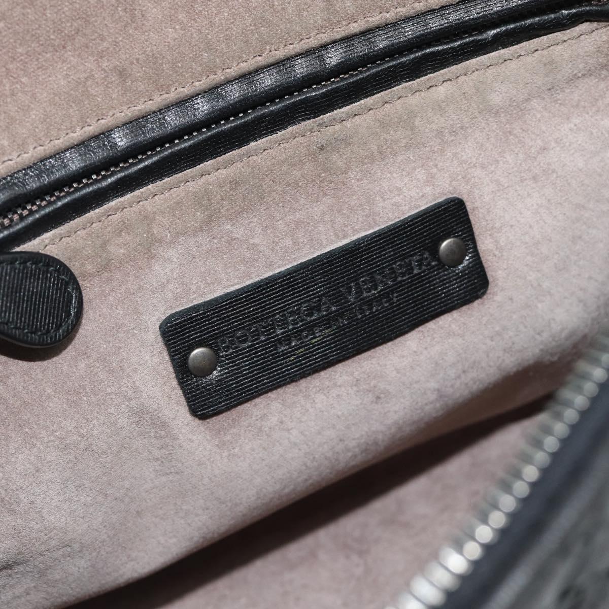 BOTTEGA VENETA INTRECCIATO Shoulder Bag Leather Black Auth 183161A