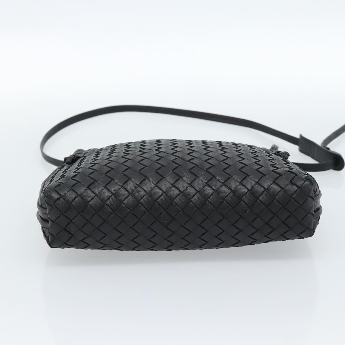 BOTTEGA VENETA INTRECCIATO Shoulder Bag Leather Black Auth 183161A