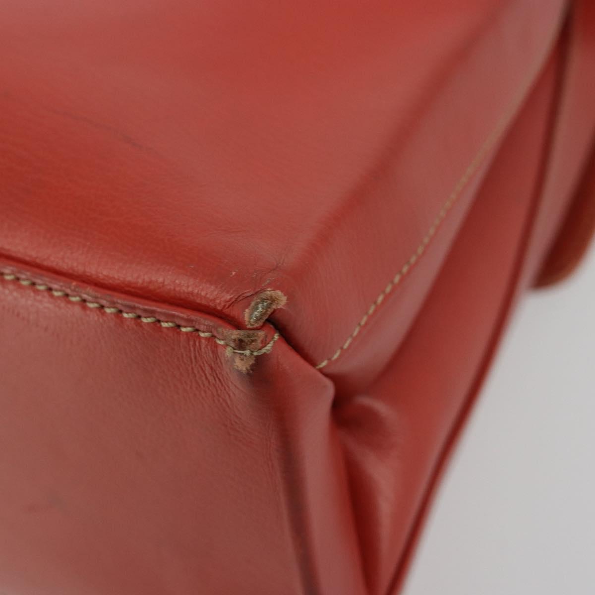 LOEWE Velazquez Hand Bag Leather Red Gold Auth 183162