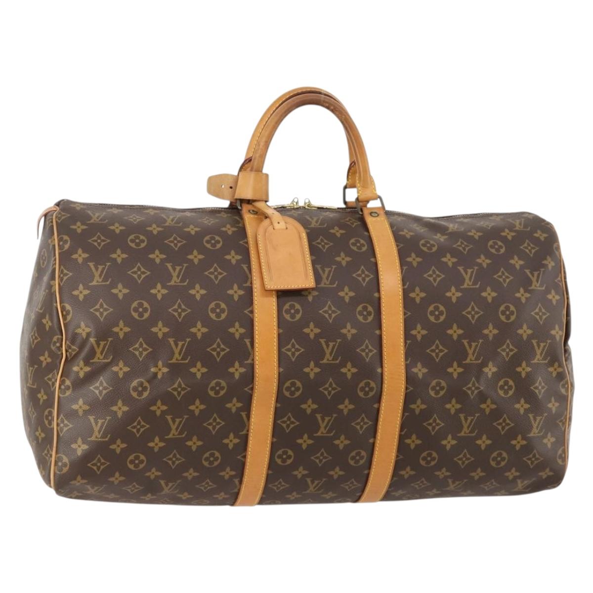 LOUIS VUITTON Monogram Keepall 55 Boston Bag M41424 LV Auth 183184
