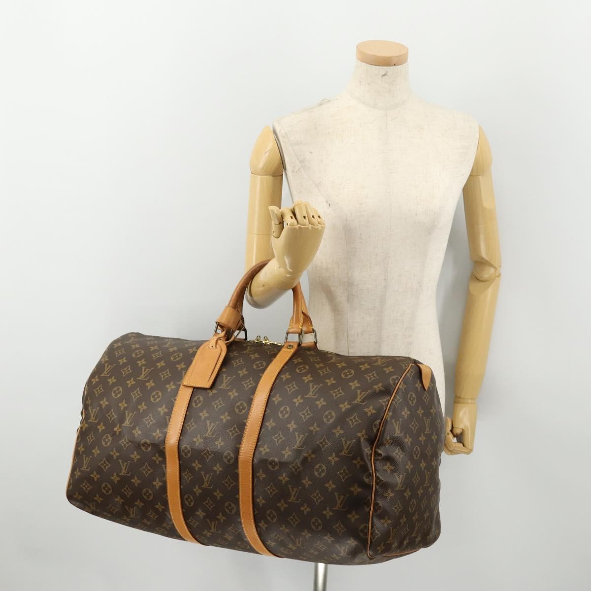 LOUIS VUITTON Monogram Keepall 55 Boston Bag M41424 LV Auth 183184