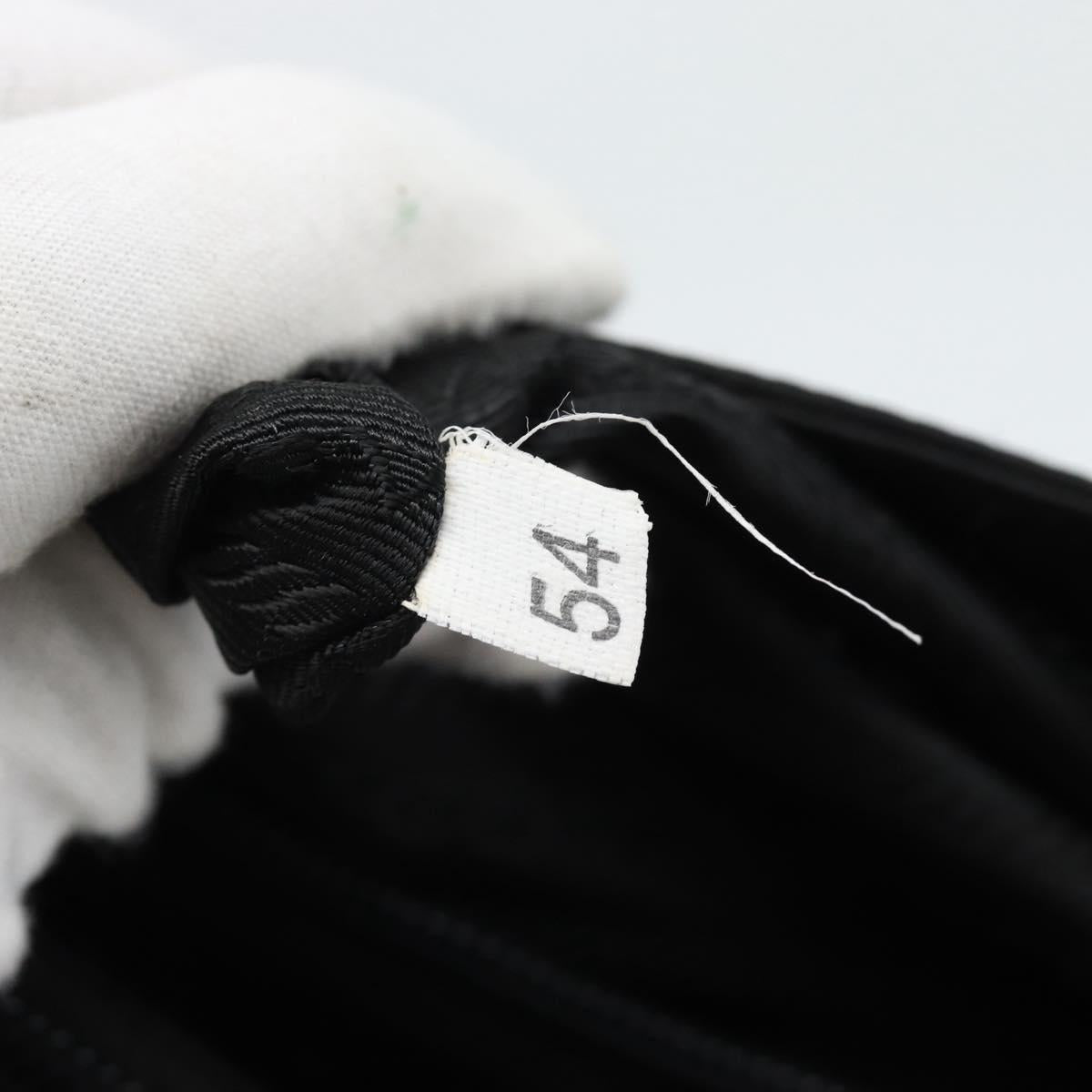 PRADA Hand Bag Nylon Black Silver Auth 183188A