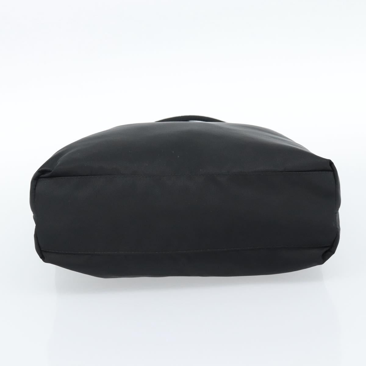 PRADA Hand Bag Nylon Black Silver Auth 183188A