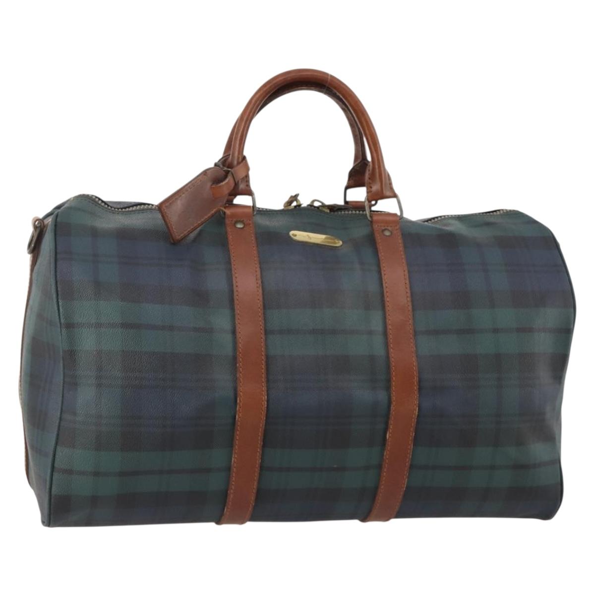 Polo Ralph Lauren Boston Bag Leather PVC Green Auth 183195A