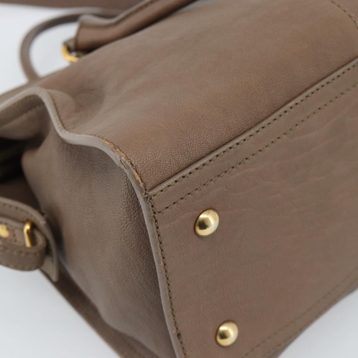 SAINT LAURENT Cavas chic Hand Bag Leather 2way Brown Gold 297957 Auth 183202A