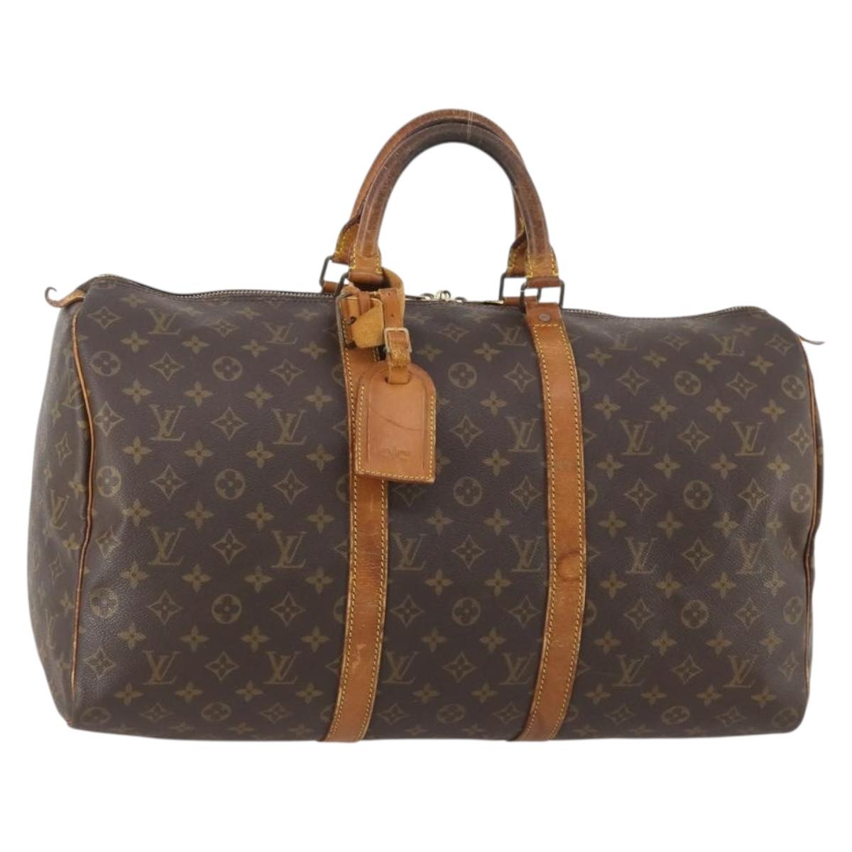 LOUIS VUITTON Monogram Keepall 50 Boston Bag M41426 LV Auth 183206