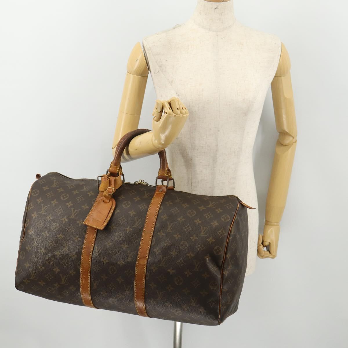 LOUIS VUITTON Monogram Keepall 50 Boston Bag M41426 LV Auth 183206