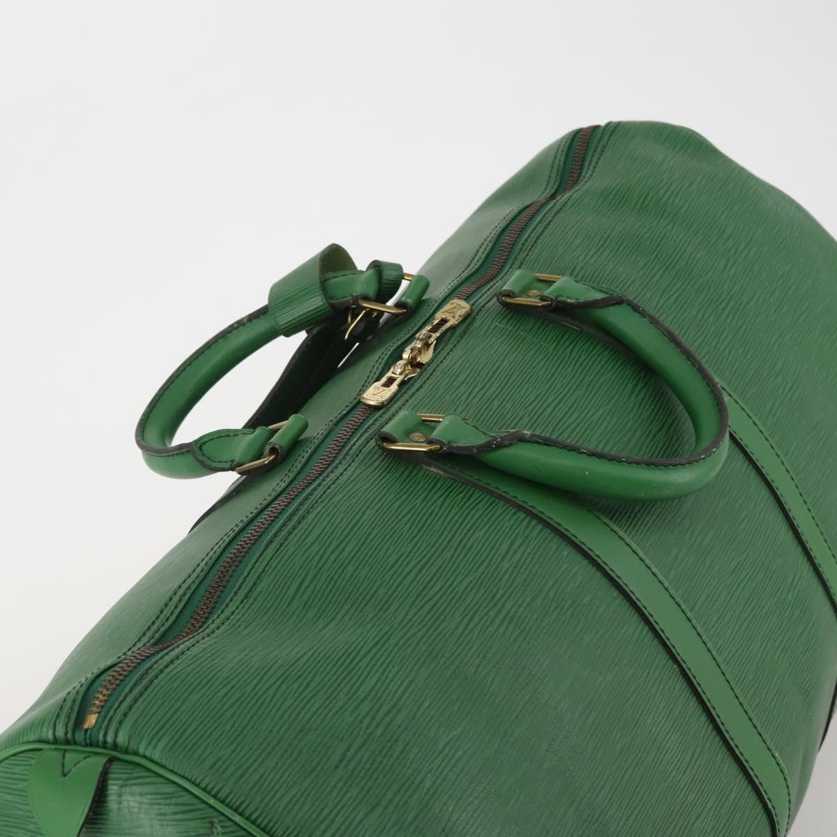 LOUIS VUITTON Epi Keepall 55 Boston Bag Green M42954 LV Auth 183211A