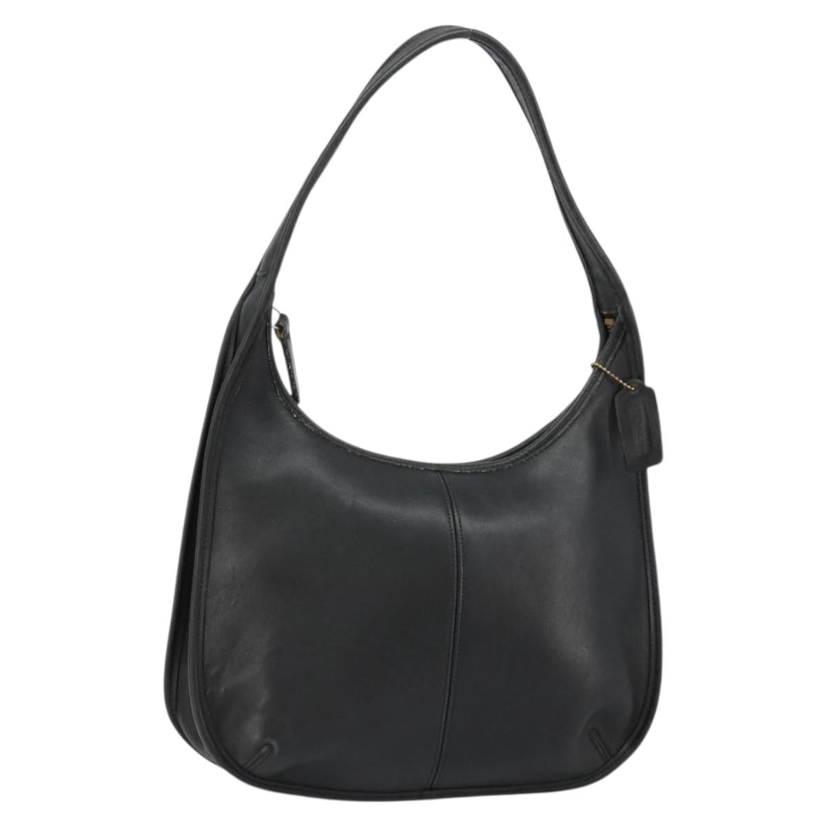 Coach Ergo Shoulder Bag Leather Black Gold Auth 183219A