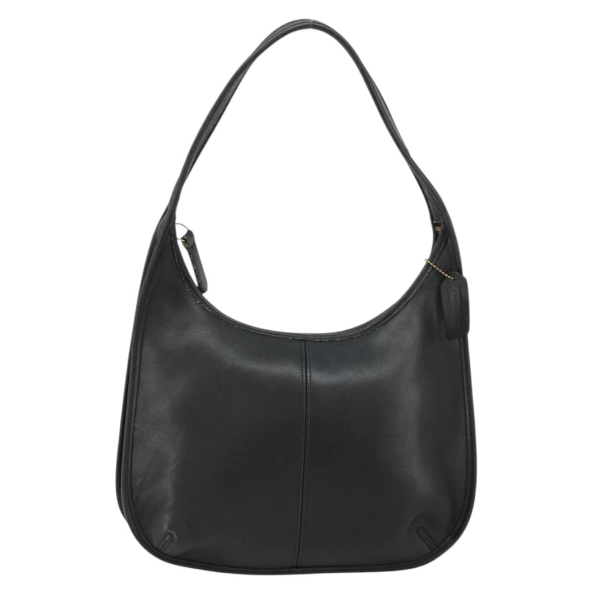 Coach Ergo Shoulder Bag Leather Black Gold Auth 183219A