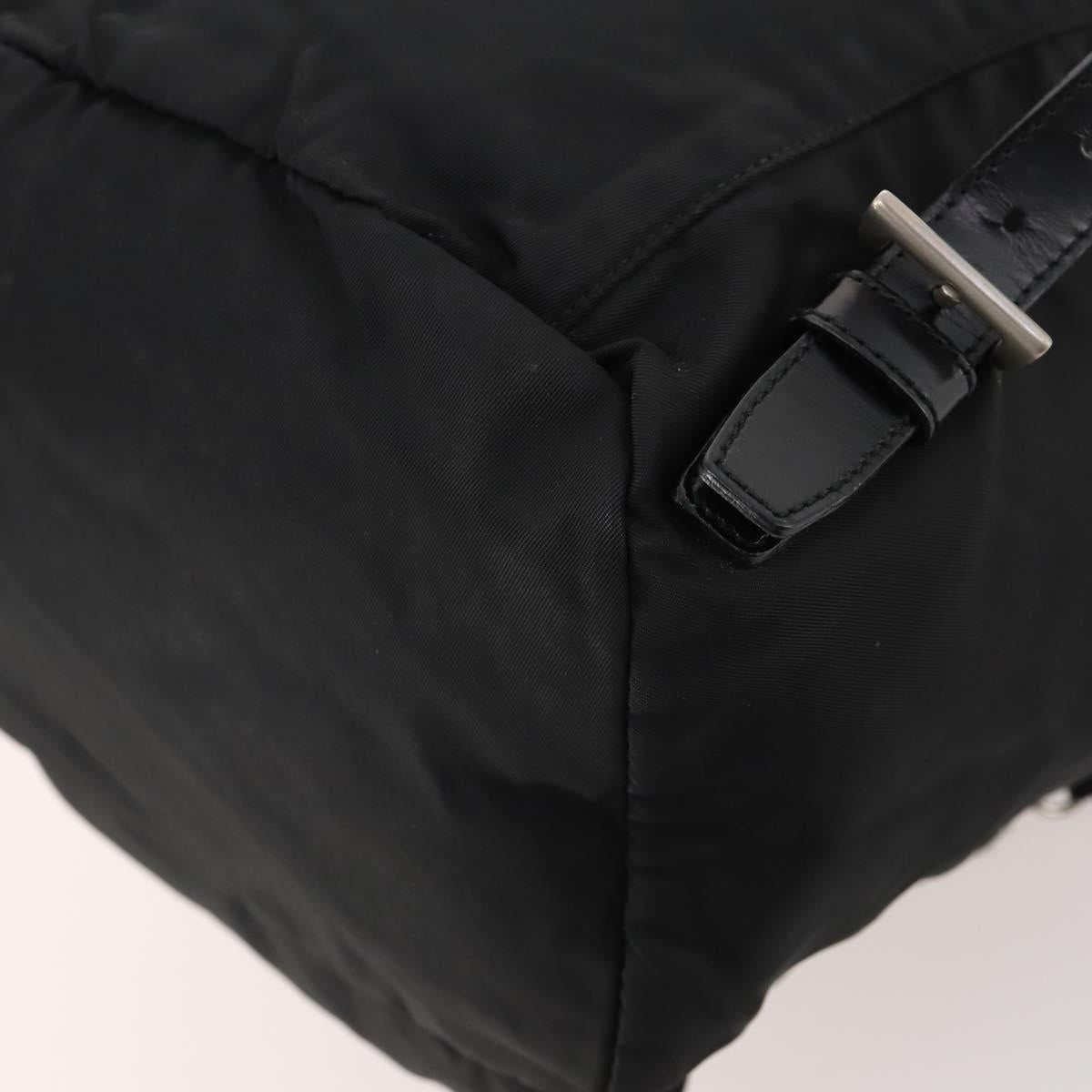 PRADA Backpack Nylon Black Silver Auth 183221