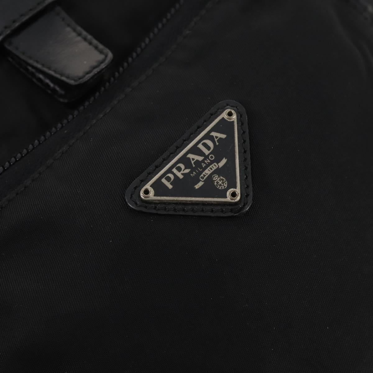 PRADA Backpack Nylon Black Silver Auth 183221