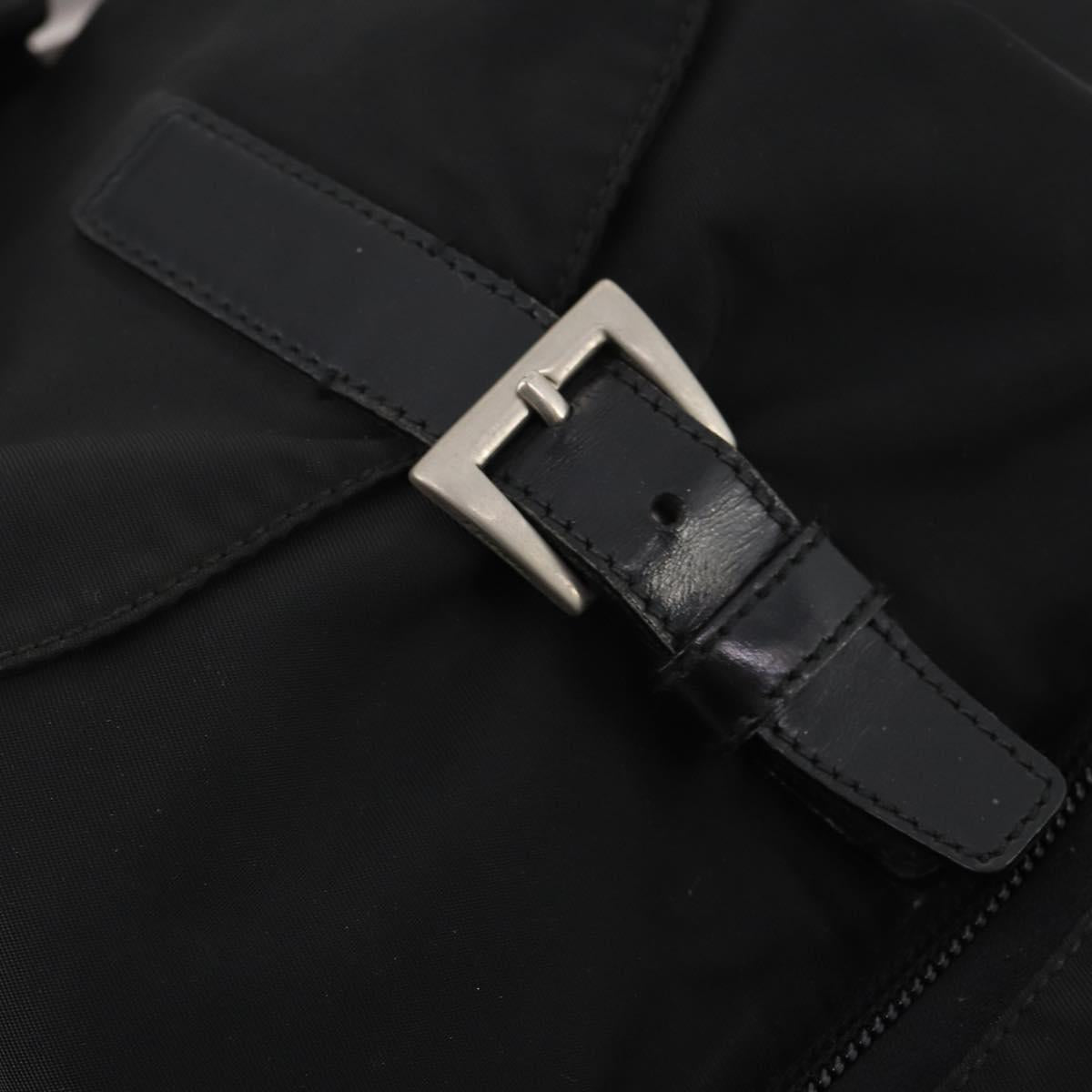 PRADA Backpack Nylon Black Silver Auth 183221