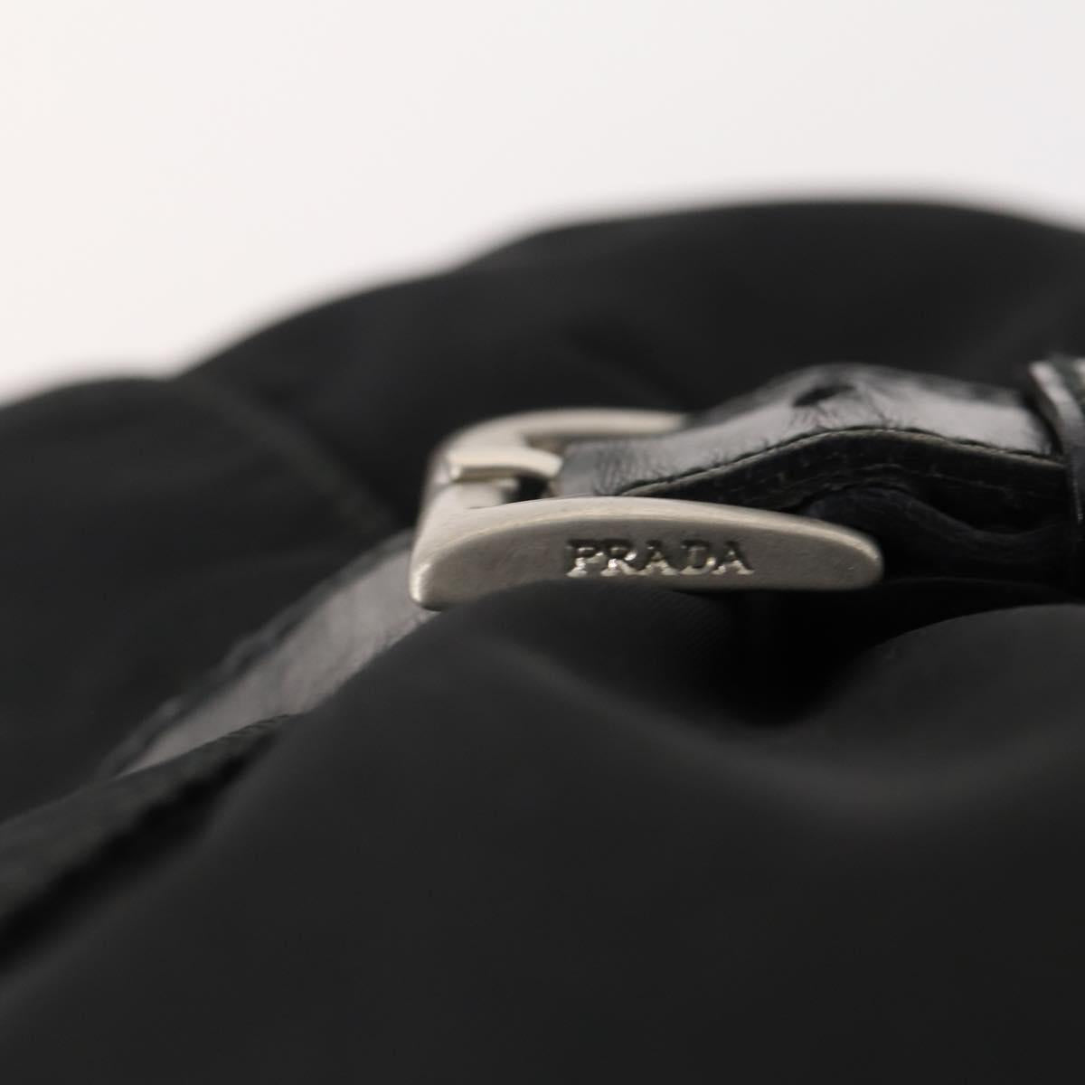 PRADA Backpack Nylon Black Silver Auth 183221