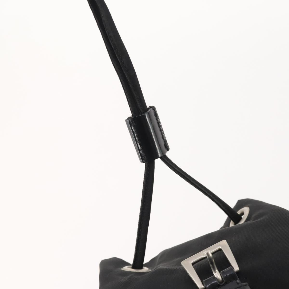 PRADA Backpack Nylon Black Silver Auth 183221
