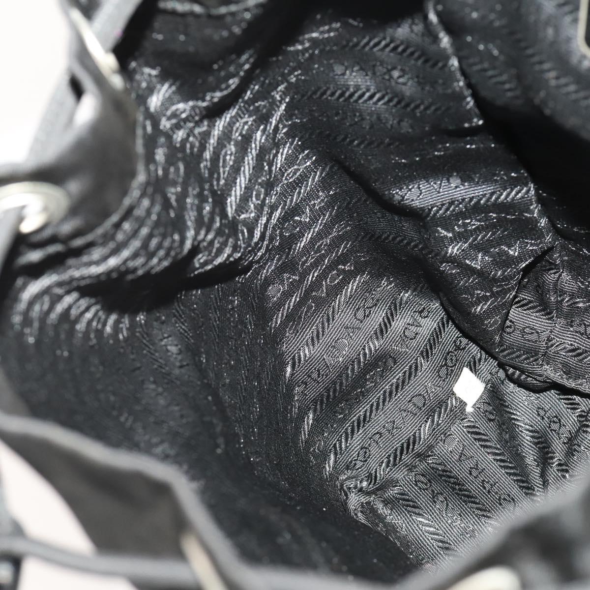 PRADA Backpack Nylon Black Silver Auth 183221