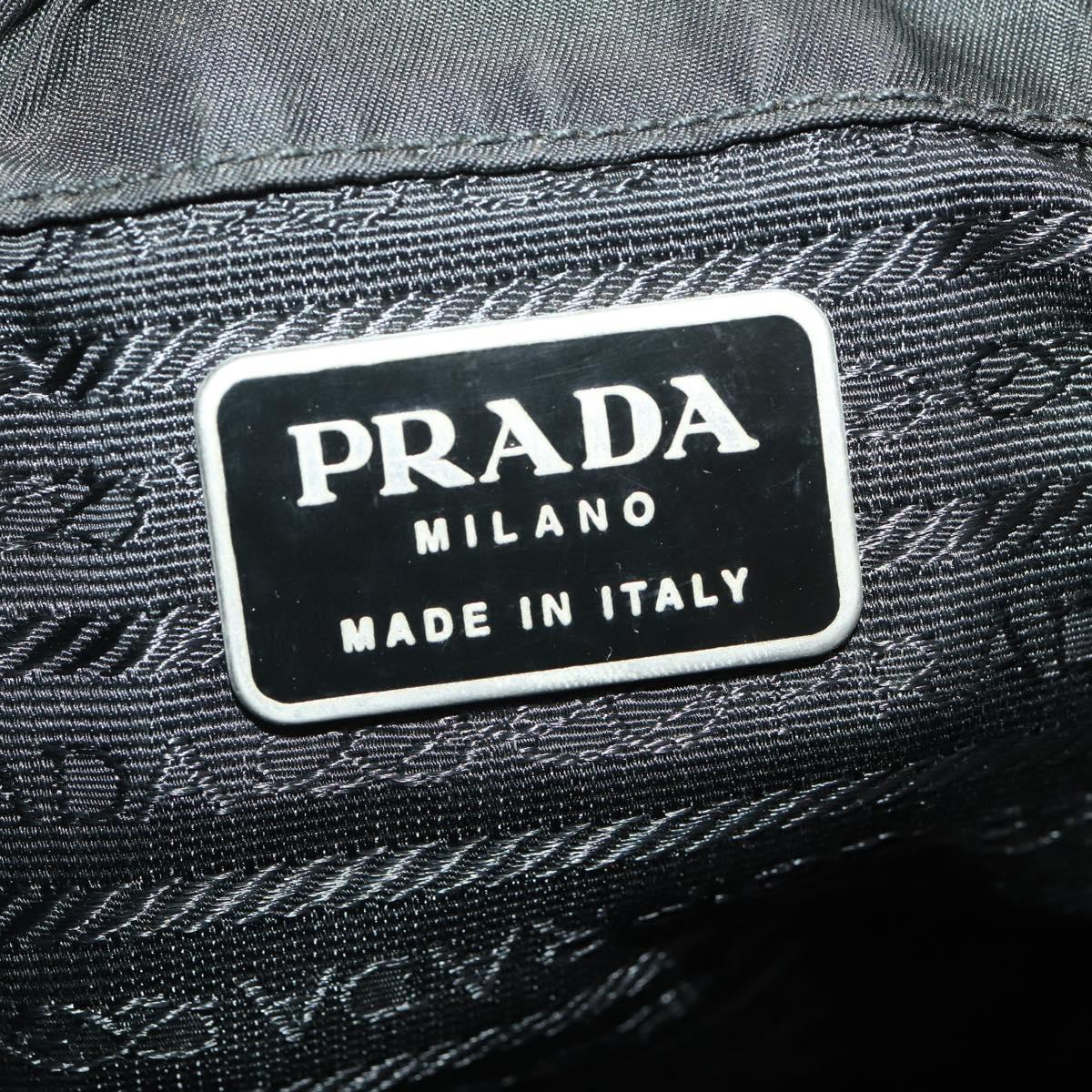 PRADA Backpack Nylon Black Silver Auth 183221