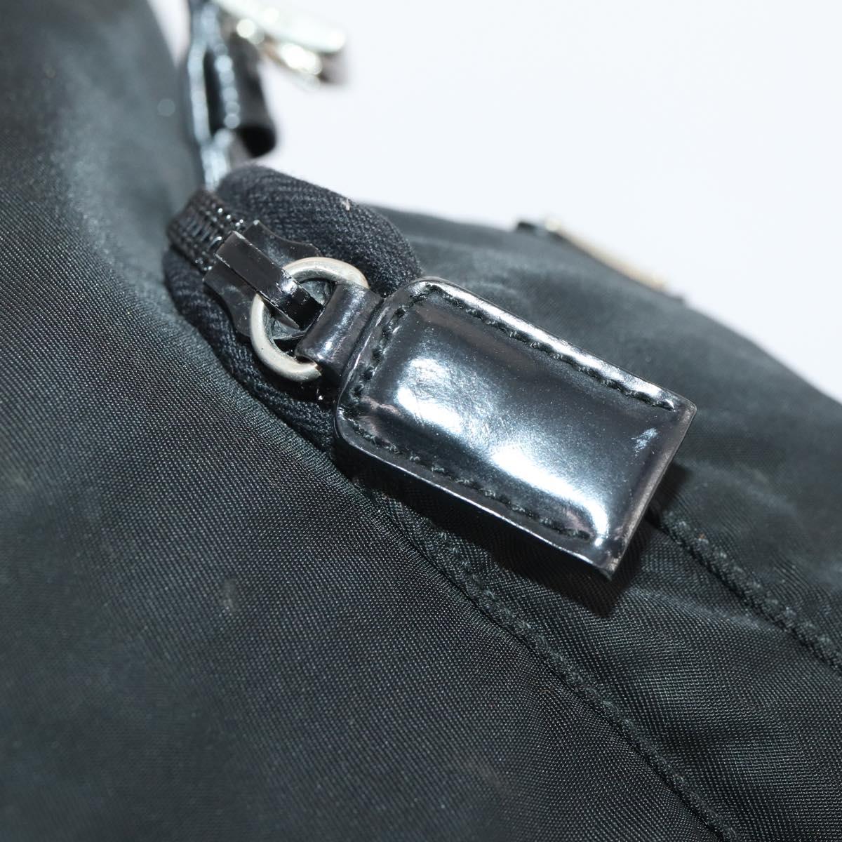PRADA Backpack Nylon Black Silver Auth 183221