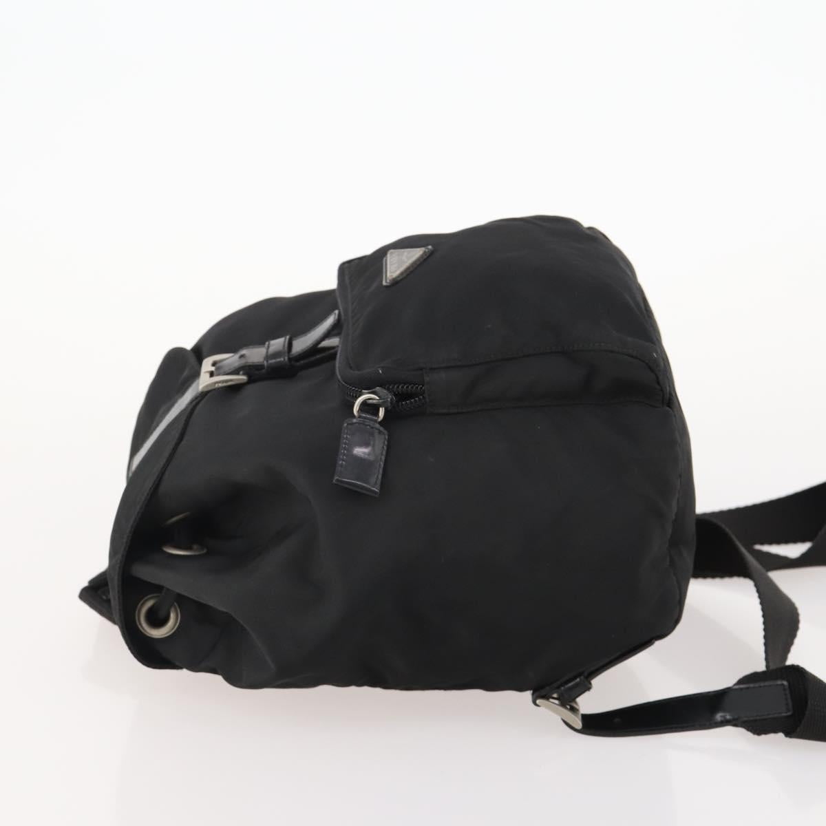 PRADA Backpack Nylon Black Silver Auth 183221