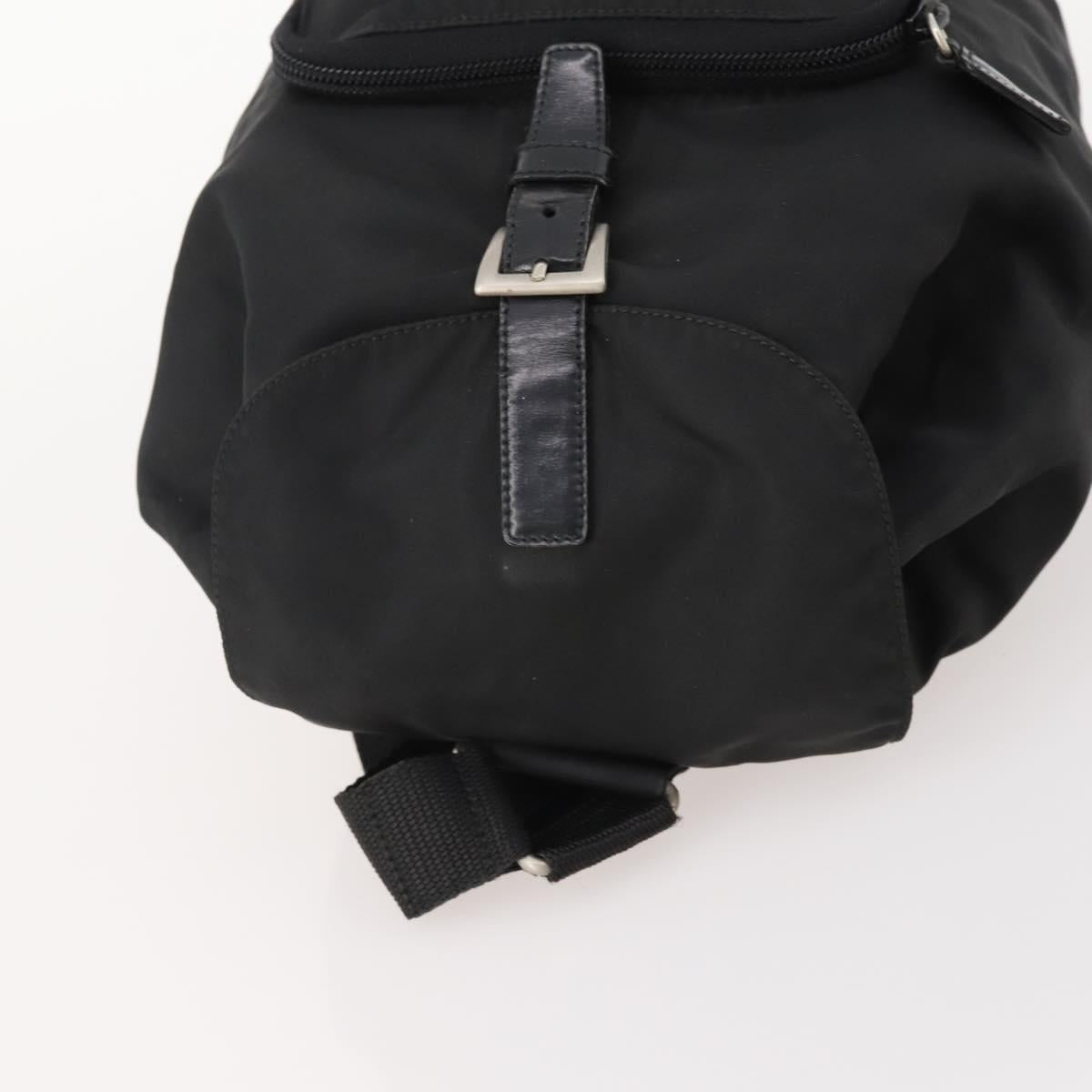 PRADA Backpack Nylon Black Silver Auth 183221