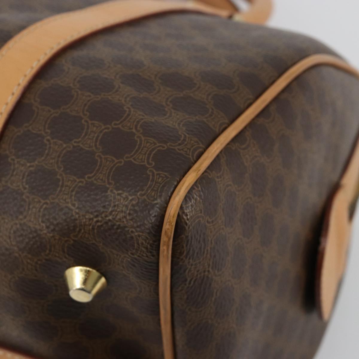 CELINE Macadam Canvas Hand Bag PVC Leather Brown Gold Auth 183222A