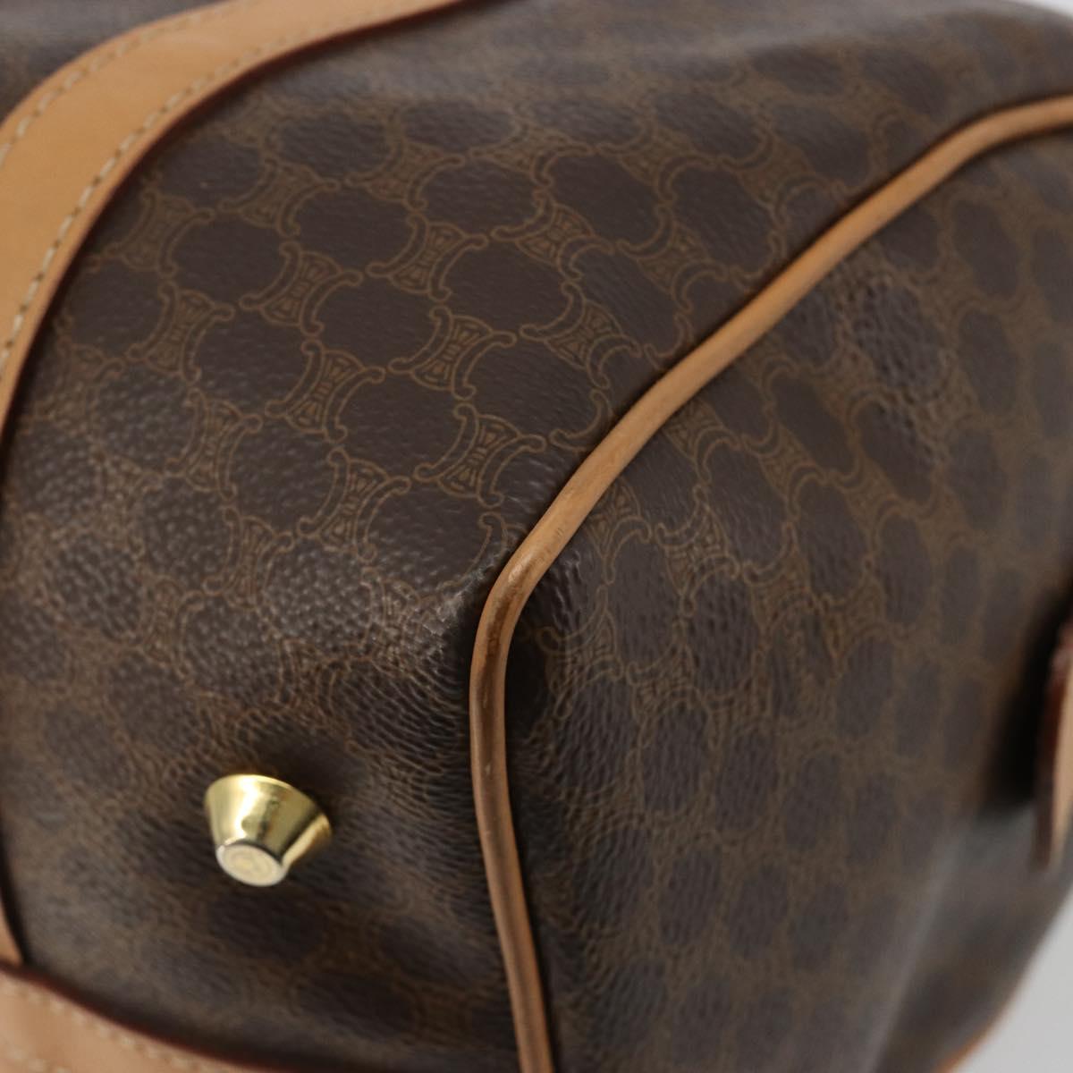CELINE Macadam Canvas Hand Bag PVC Leather Brown Gold Auth 183222A