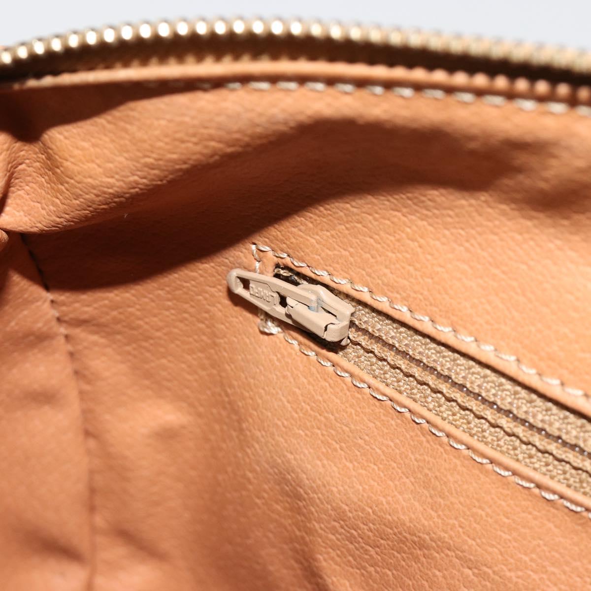 CELINE Macadam Canvas Hand Bag PVC Leather Brown Gold Auth 183222A