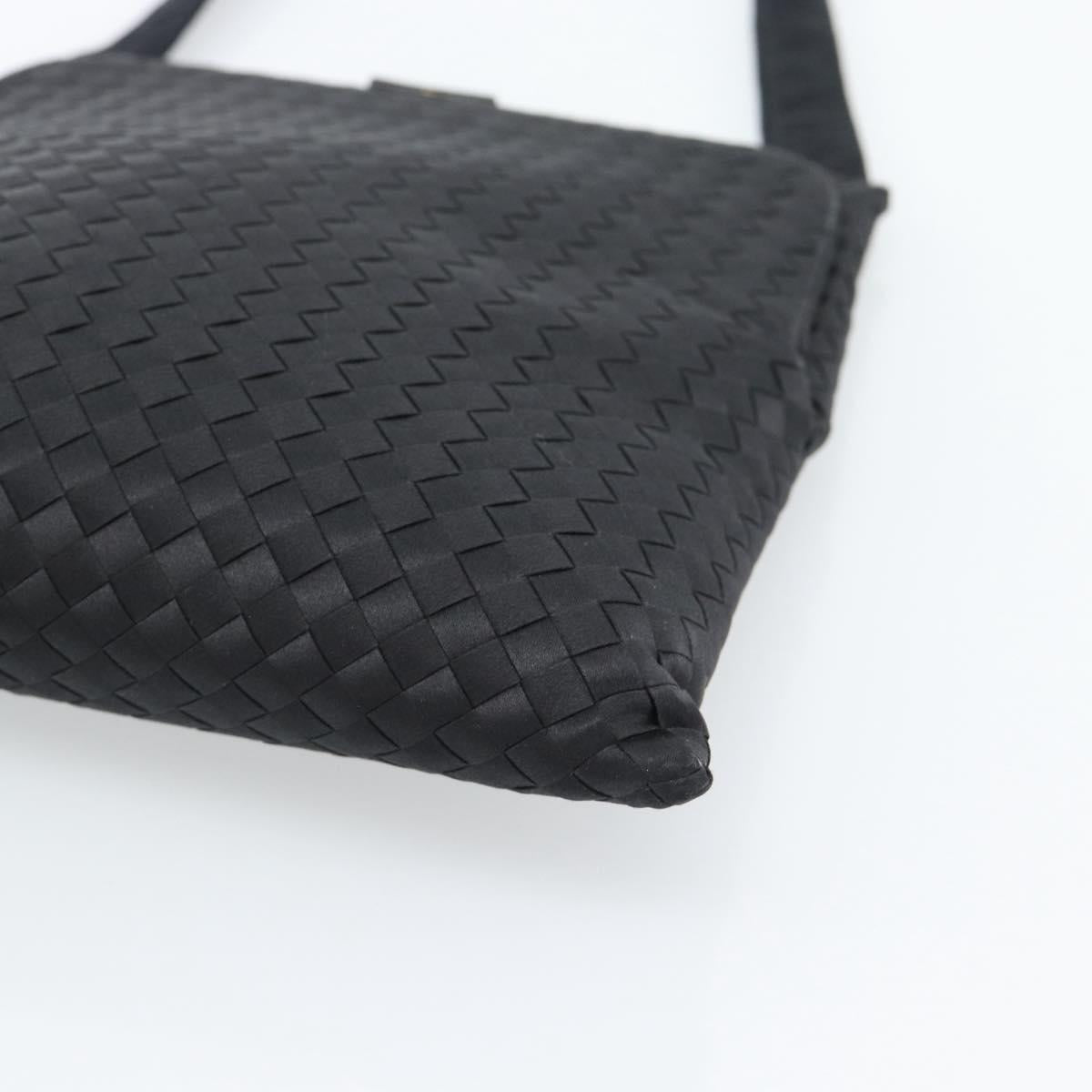 BOTTEGA VENETA INTRECCIATO Shoulder Bag Nylon Black Auth 183225A